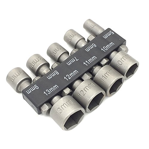 PANOVO 9pcs Power Hand Driver Drill Tools Set 5-13mm Metric Socket Wrench Set Power Nuts Driver Socket 1/4" Hex Shank Drill Bit Set