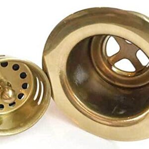 Brass Bar Sink Drain (220-BRS) 2" Bar Junior Duo Basket Strainer for Brass Bar Sinks