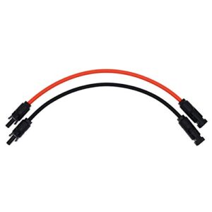 1 pair black + red 10awg(6mm²) solar panel extension cable wire connector solar adaptor cable with female and male connectors (1 ft-2)