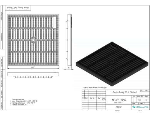 Vodaland - 12x12 Catch Basin Green Grate Package with Debris Basket and partitions Included!