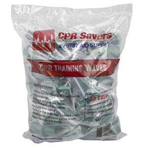 CPR Savers and First Aid Supply One-Way Disposable Training Valves for Micromask CPR Training Pack of 50 (1)