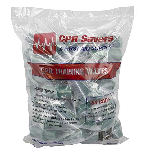 CPR Savers and First Aid Supply One-Way Disposable Training Valves for Micromask CPR Training Pack of 50 (1)