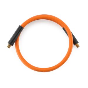 giraffe tools rubber air hose, 3/8 inch x 25 ft, 1/4 in. mnpt fittings, 300 psi heavy duty, lightweight air compressor hose