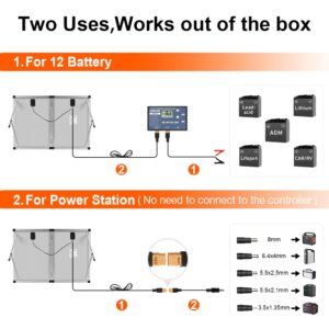 DOKIO Portable Foldable 100W 18v Solar Suitcase Monocrystalline, Folding Solar Panel Kit with Controller to Charge 12 Volts Batteries (AGM Lead/Acid Types Vented Gel) RV Camping Boat