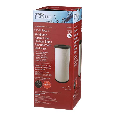 Watts Premier OFPRFC OneFlow Plus Whole House Water Filter System & Water Softener, Carbon Block Water Filter Replacement, 1 Pack