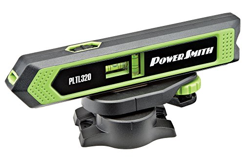 PowerSmith PLTL320 Torpedo Laser Level and Pointer with Magnetic Back, Mounting Base, 360° Rotation, and Batteries, Red