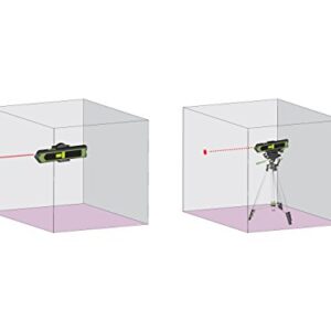 PowerSmith PLTL320 Torpedo Laser Level and Pointer with Magnetic Back, Mounting Base, 360° Rotation, and Batteries, Red