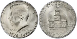 1976 s 40% silver kennedy half dollar gem half dollar brilliant uncirculated (1/2) high ms us mint