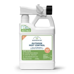 wondercide - ecotreat ready-to-use outdoor pest control spray with natural essential oils - mosquito, ant, insect repellent, treatment, and killer - plant-based - safe for pets , kids - 32 oz