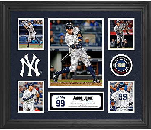 Aaron Judge New York Yankees Framed 20" x 24" 5-Photo Collage with a Piece of Game-Used Baseball - MLB Player Plaques and Collages