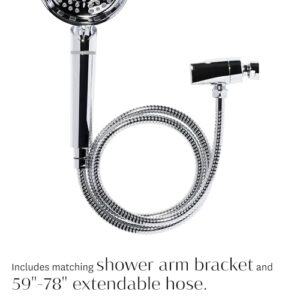 T3 Source Hand-Held Showerhead | Adjustable Hand Held Chrome Shower Head with Chlorine Filter | Mineral Filter Reduces Free Chlorine and Hydrogen Sulfide