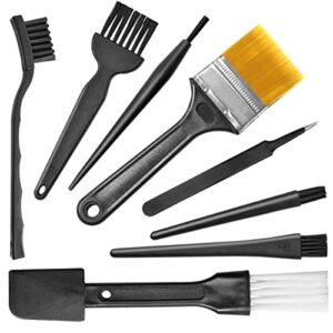 small portable nylon anti static brushes electronics computer keyboard laptop cleaning brush kit (black, set of 8)