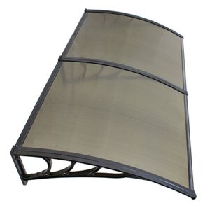 40 inch x 80 inch window awning door canopy polycarbonate cover outdoor front door patio sun shetter (brown 1pcs)