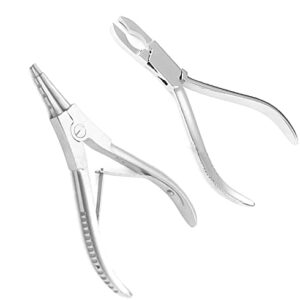 OdontoMed2011 Stainless Steel Body Piercing Plier Tool 2 'Ring Opening and Closing Pliers Ring Opener & Closer Plier Set Bead Capture Ball Closure Tattoo ODM