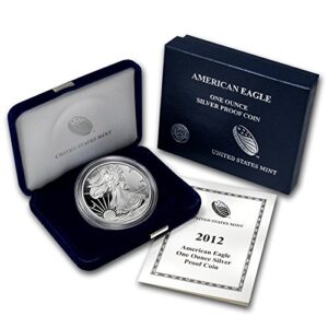 2012 w silver eagle 2012 silver eagle proof with box and coa $1 proof us mint dcam