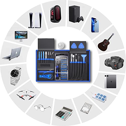 80 IN 1 Professional Computer Repair Tool Kit, Precision Screwdriver Set with 56 Bits, Magnetic screwdriver set Compatible for Laptop, PC, MacBook, Tablet, iPhone, PS4, and Other Electronic Repair