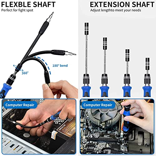 80 IN 1 Professional Computer Repair Tool Kit, Precision Screwdriver Set with 56 Bits, Magnetic screwdriver set Compatible for Laptop, PC, MacBook, Tablet, iPhone, PS4, and Other Electronic Repair