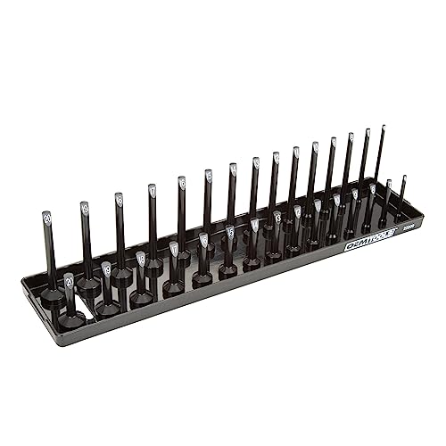 OEMTOOLS 22209 Metric 3/8 Inch Drive Socket Tray, Tool Organizers, Socket Set Organizer, Socket Holder Tray, Socket Rail