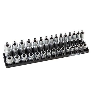 OEMTOOLS 22209 Metric 3/8 Inch Drive Socket Tray, Tool Organizers, Socket Set Organizer, Socket Holder Tray, Socket Rail