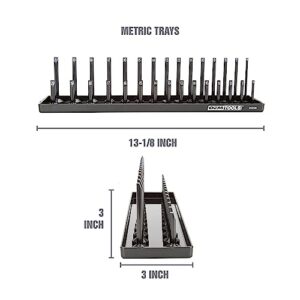 OEMTOOLS 22209 Metric 3/8 Inch Drive Socket Tray, Tool Organizers, Socket Set Organizer, Socket Holder Tray, Socket Rail