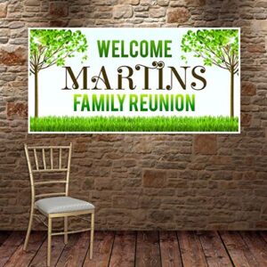 Welcome to Family Reunion Banner Yard Personalized Backdrop Decoration