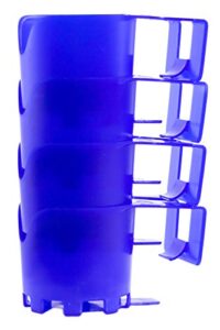 storage theory plastic cup holder set for above ground swimming pool - 4 cup holders for drinks, cups and accessories - fits 2” or less round bar top rails - blue