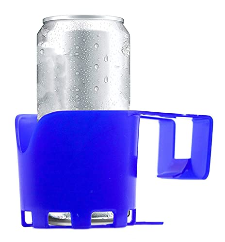 Storage Theory Plastic Cup Holder Set for Above Ground Swimming Pool - 4 Cup Holders for Drinks, Cups and Accessories - Fits 2” or Less Round Bar Top Rails - Blue