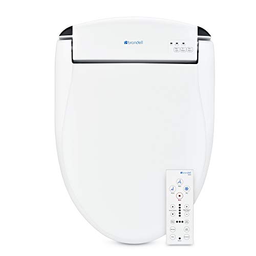 Brondell Swash SE600 Bidet Toilet Seat, Fits Elongated Toilets, White - Oscillating Stainless-Steel Nozzle, Warm Air Dryer, Ambient Nightlight