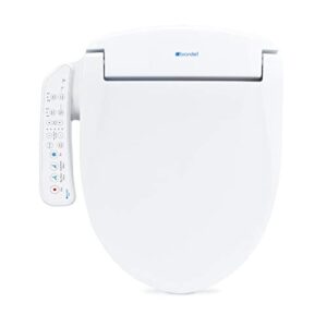 brondell se400-rw swash se400 electric bidet toilet heated seat, oscillating stainless steel nozzle, warm air dryer, night light, gentle close lid, white side arm control, round