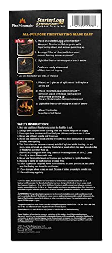 Pine Mountain ES 24CT ExtremeStart Wrapped Starters, 24 Starts Firestarter Log for Campfire, Fireplace, Wood Stove, Fire Pit, Indoor and Outdoor Use, Piece