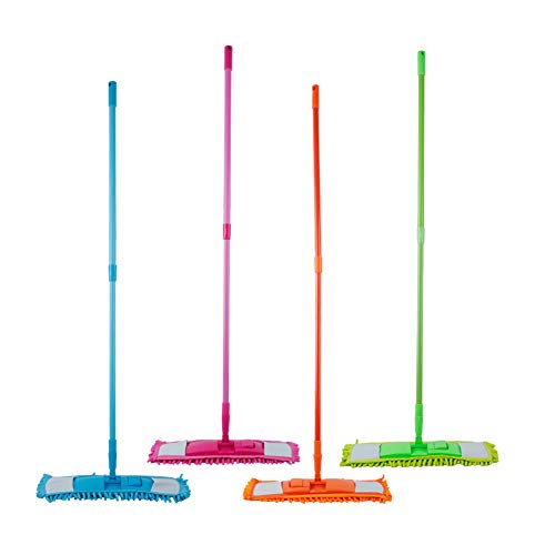 Set of 4 Microfiber Dust Mop Refills with Finger-Like Projections - 14x4 Inches Reusable Mop Pad Refills for Hardwood, Tile, and Laminate Floors