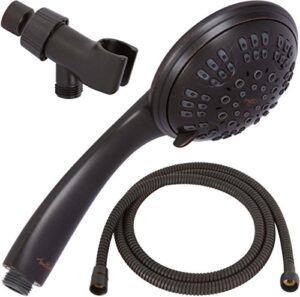 6 function handheld shower head kit - high pressure, removable hand held showerhead with hose & mount and adjustable rainfall spray, 2.5 gpm - oil-rubbed bronze