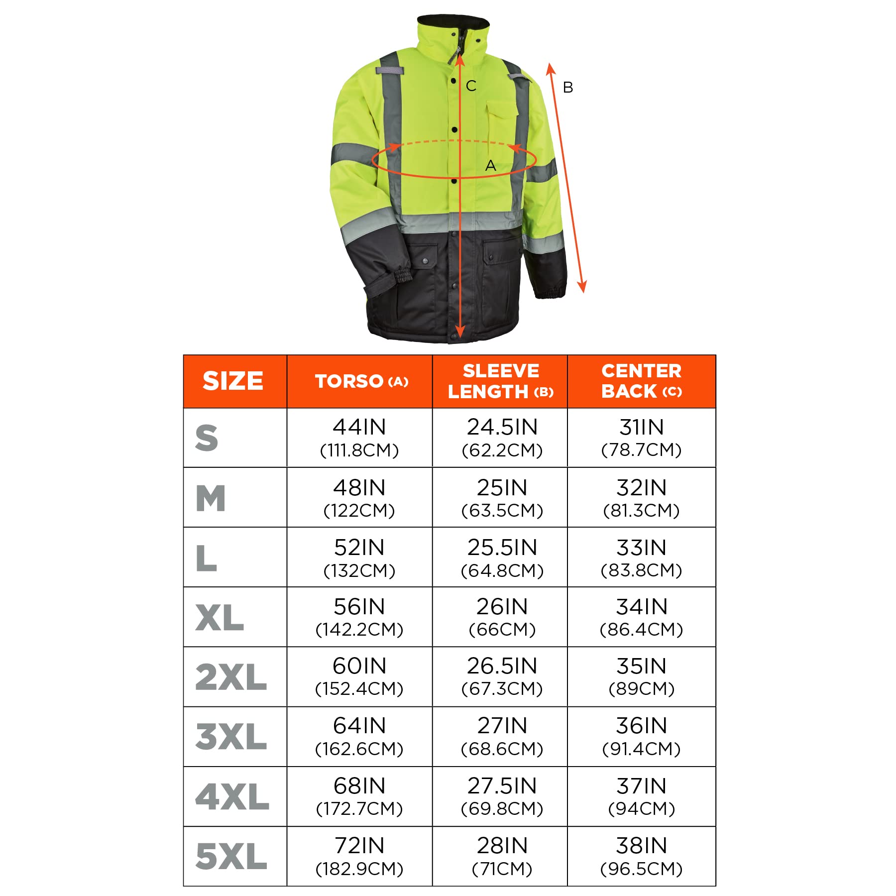 High Visibility Reflective Winter Safety Jacket, Insulated Parka, ANSI Compliant, Ergodyne GloWear 8384,X-Large,Lime