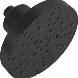 Delta Faucet 5-Spray Matte Black Shower Head with H2Okinetic Technology, Matte Black Shower Head Black Showerhead, Matte Black 52664-BL