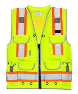 rexzus a reflective safety vest for mens class 2 heavy woven two tone engineer hi viz safety vest 3m tape (yellow, medium)