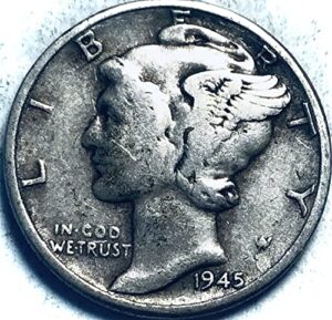 1945 p mercury silver dime seller fine