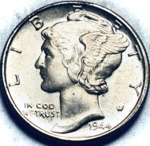 1944 p mercury silver bu ms dime seller mint state