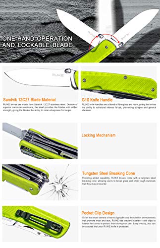 RUIKE Multifunctional Knive, Yellow-Green, G10 (LD43)