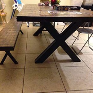 Metal Table Legs, X-Frame Style - Any Size and Color