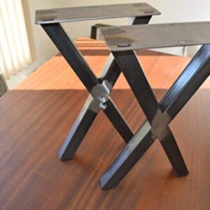 Metal Table Legs, X-Frame Style - Any Size and Color