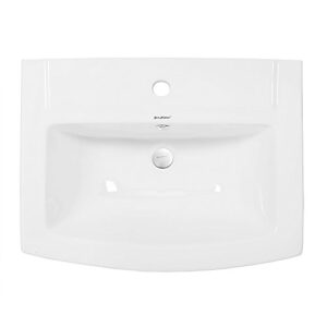 Swiss Madison Well Made Forever SM-PS306 Pedestal Bathroom Sink Single Faucet Hole, 24" W, White