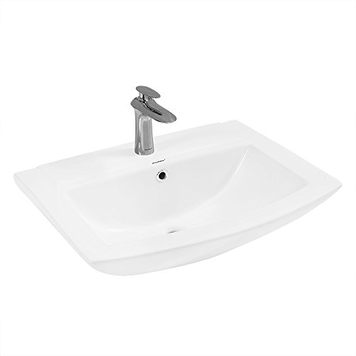 Swiss Madison Well Made Forever SM-PS306 Pedestal Bathroom Sink Single Faucet Hole, 24" W, White