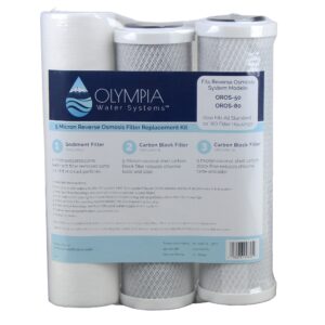 Olympia Water Systems 5 Micron Replacement Filter Kit - Stages 1, 2 & 3, 10" Replacement Filters - OWS25