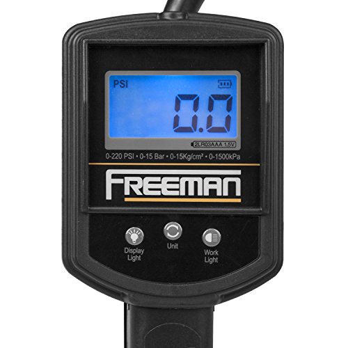 Freeman FS2DTI Digital Tire Inflator with LCD Pressure Gauge and Work Light