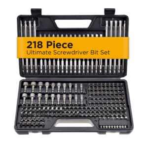 jackson palmer 218 piece ultimate screwdriver bit set, high grade carbon steel, includes hard-to-find security bits