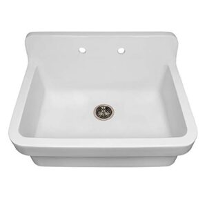 Whitehaus OFCH2230-WHITE Old Fashioned Country Kitchen/Utility Sink, White