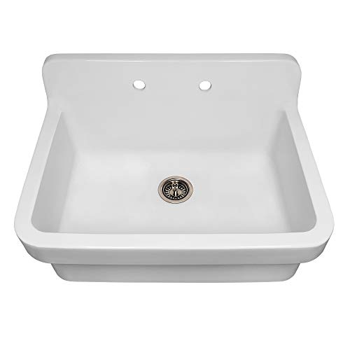 Whitehaus OFCH2230-WHITE Old Fashioned Country Kitchen/Utility Sink, White