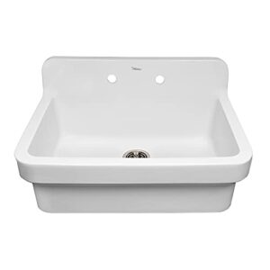 Whitehaus OFCH2230-WHITE Old Fashioned Country Kitchen/Utility Sink, White