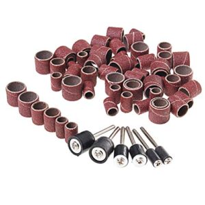 SUMAJU 66 Pieces Drum Sanders Set Including 60 Pcs 120 Grits Nail Sanding Band Sleeves with 6 Pcs Drum Mandrels