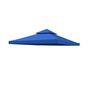 benefitusa canopy only replacement 10'x10' gazebo canopy top patio pavilion cover sunshade plyester double tiers (blue)